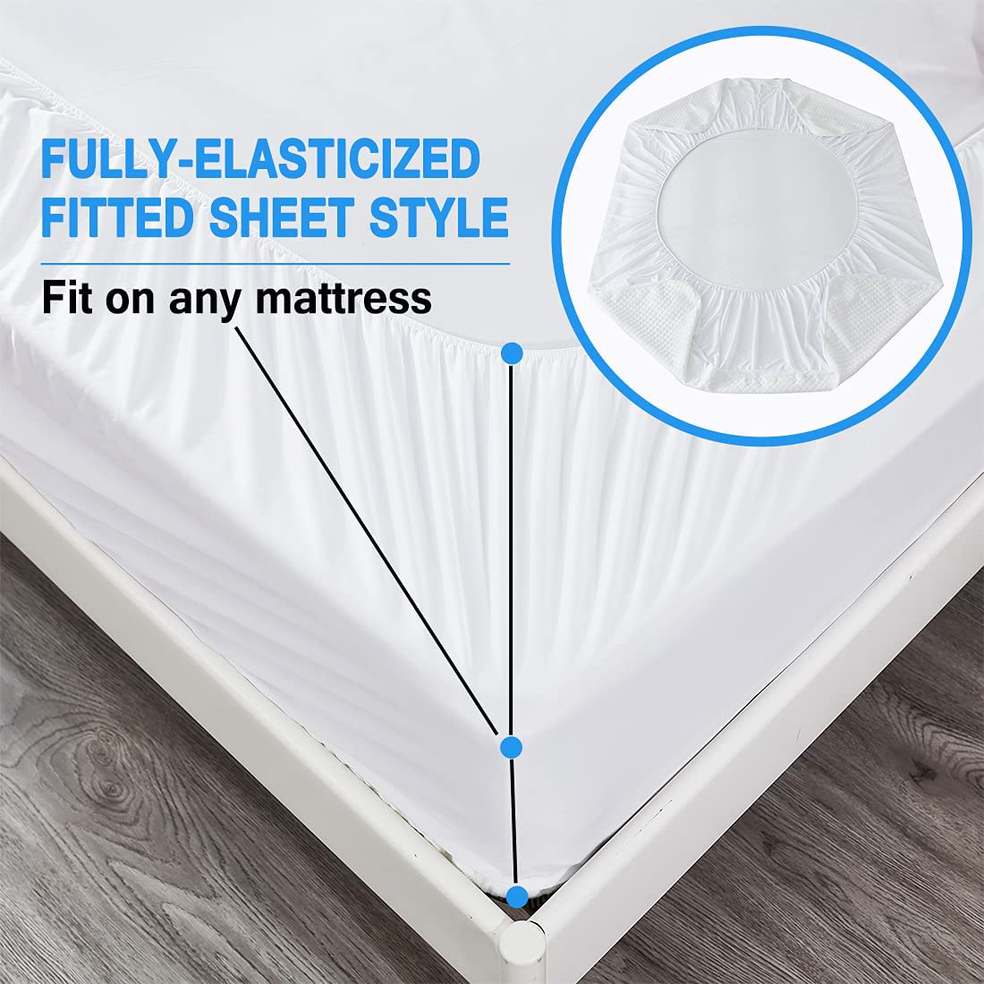 Friendriver Waterproof Mattress Protector, Quilted Fitted Mattress Topper, Ultra Soft Breathable Bed Mattress Pad for Maximum Protection, Mattress Cover Stretches up to 18'' Deep