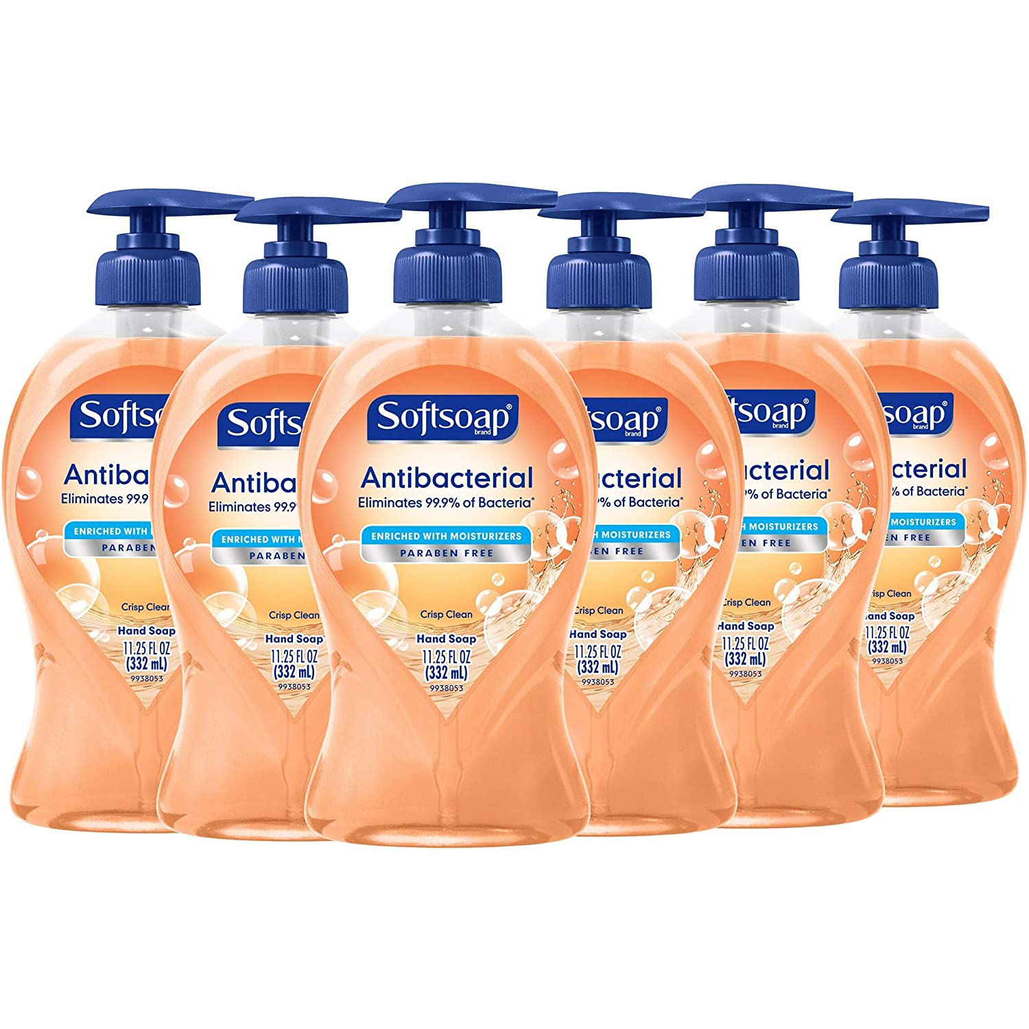 Softsoap Antibacterial Liquid Hand Soap, Crisp Clean - 11.25 Fluid Ounces (6 Pack)