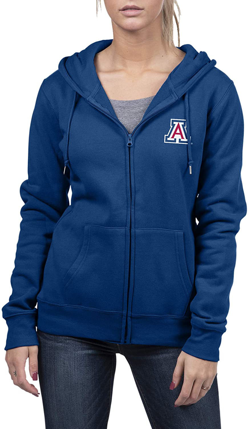 Top of the World Womens Essential Full Zip Fleece Hoodie Sweatshirt