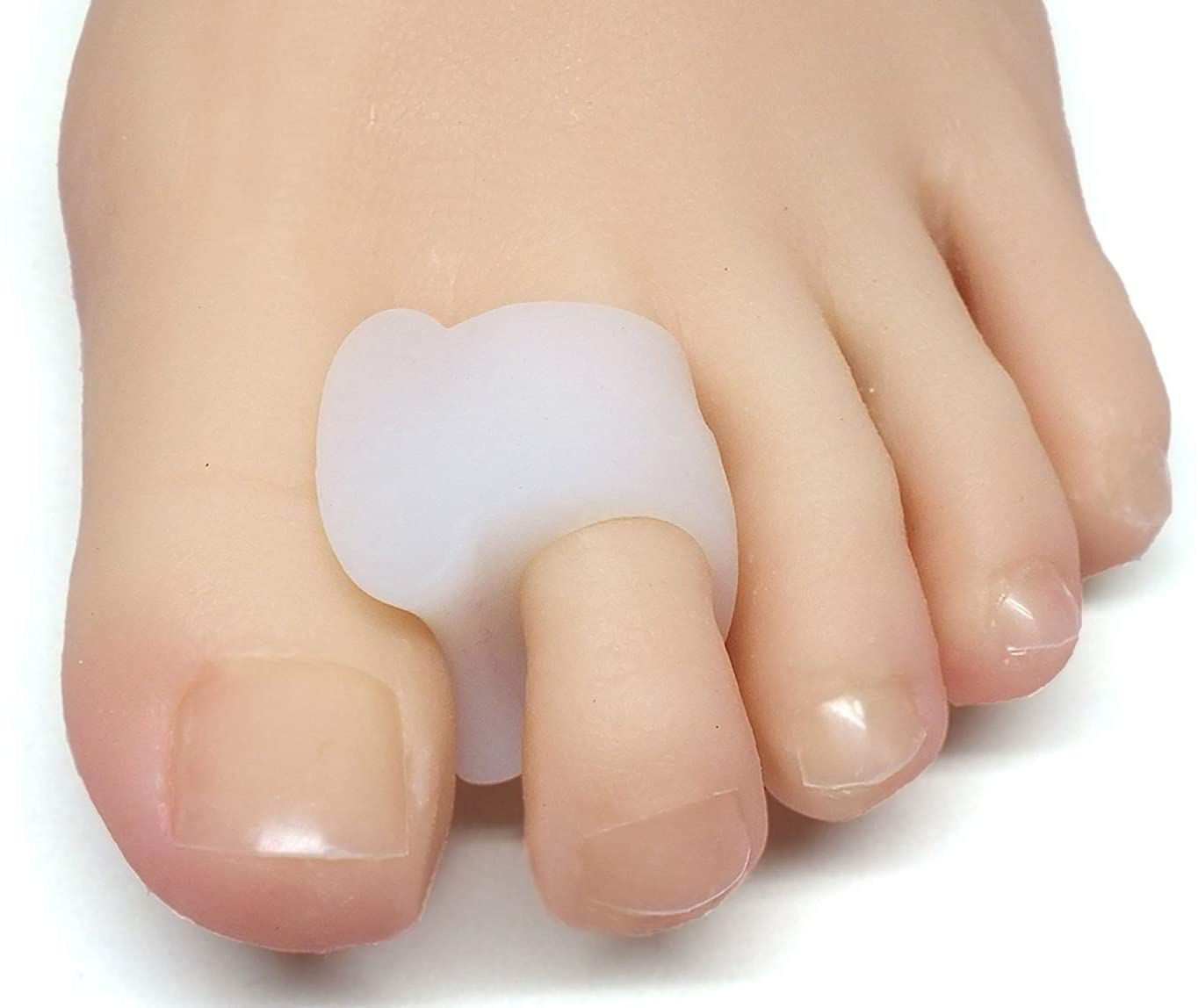 Zentoes Gel Toe Separators for Overlapping Toes, Bunions, Big Toe Alignment, Corrector and Spacer - 4 Pack (White)