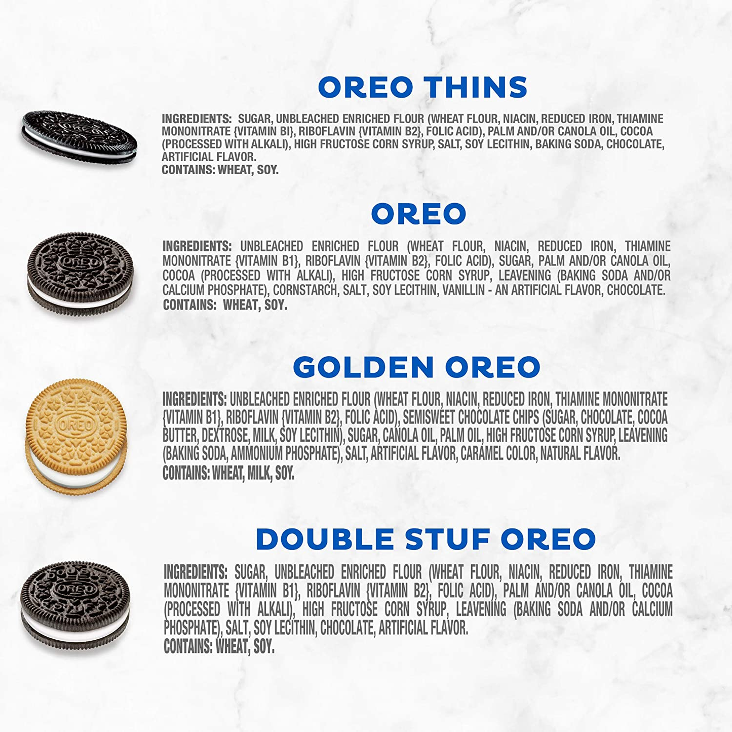 56 Snack Packs - OREO Cookies Variety Pack, OREO Original, OREO Golden, OREO Double Stuf & OREO Thins
