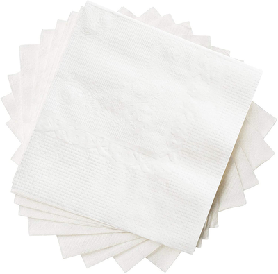 White Beverage Napkins 1-Ply [1000 Pack], Bulk Cocktail Napkins, Restaurant Paper Napkins