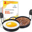 COTEY Large 3.5" Nonstick Egg Rings Set of 2, round Crumpet Ring Mold Shaper for English Muffins Pancake Cooking Griddle - Portable Grill Accessories for Camping Indoor Breakfast Sandwich Burger