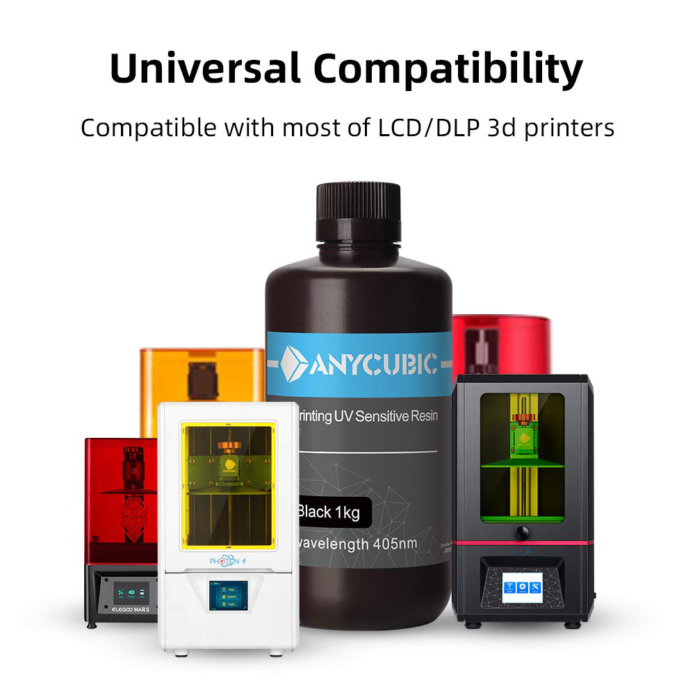ANYCUBIC 3D Printer Resin, 405nm SLA UV-Curing Resin with High Precision and Quick Curing & Excellent Fluidity for LCD 3D Printing