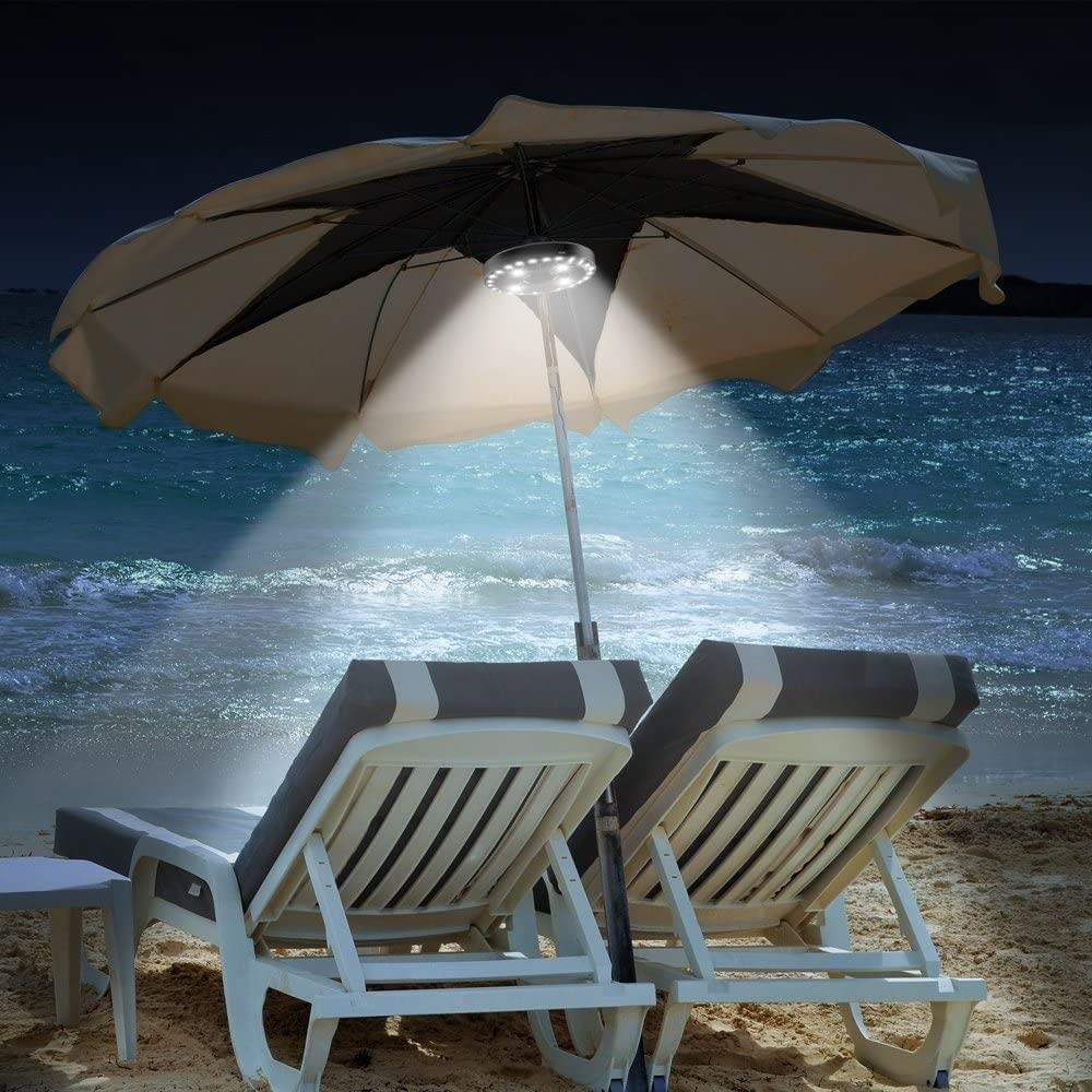 Patio Umbrella Light 3 Brightness Modes Cordless-4 X AA Battery Operated,Umbrella Pole Light Camping Tents or Indoor Use