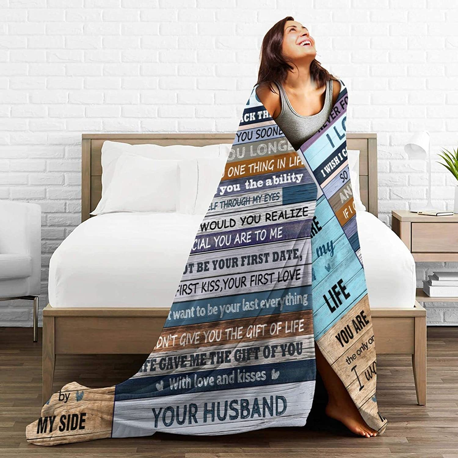 Gift for Wife from Husband, Personalized Blankets to Wife, You Are My Life Ultra-Soft Warm Flannel Throw Blanket, Birthday Wedding Anniversary Mothers Day Romantic Gifts for Her 50X40 Inch