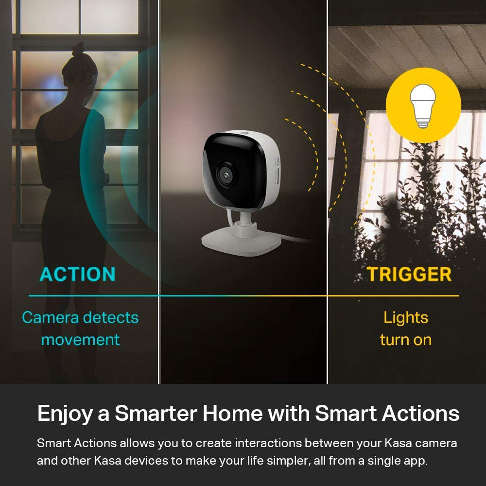 Kasa Indoor Smart Home Camera by TP-Link, 1080p HD Security Camera wireless 2.4GHz with Night Vision, Motion Detection for Baby Monitor, Cloud & SD Card Storage, Works with Alexa & Google Home (EC60)