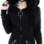 Women Punk Gothic Hoodie Long Sleeve Ring Front Eyelt Zip-up Sweatshirt Jacket Coat