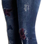 CLOYA Women's Denim Print Seamless Full Leggings for All Seasons - One Size Fits Large & X-Large