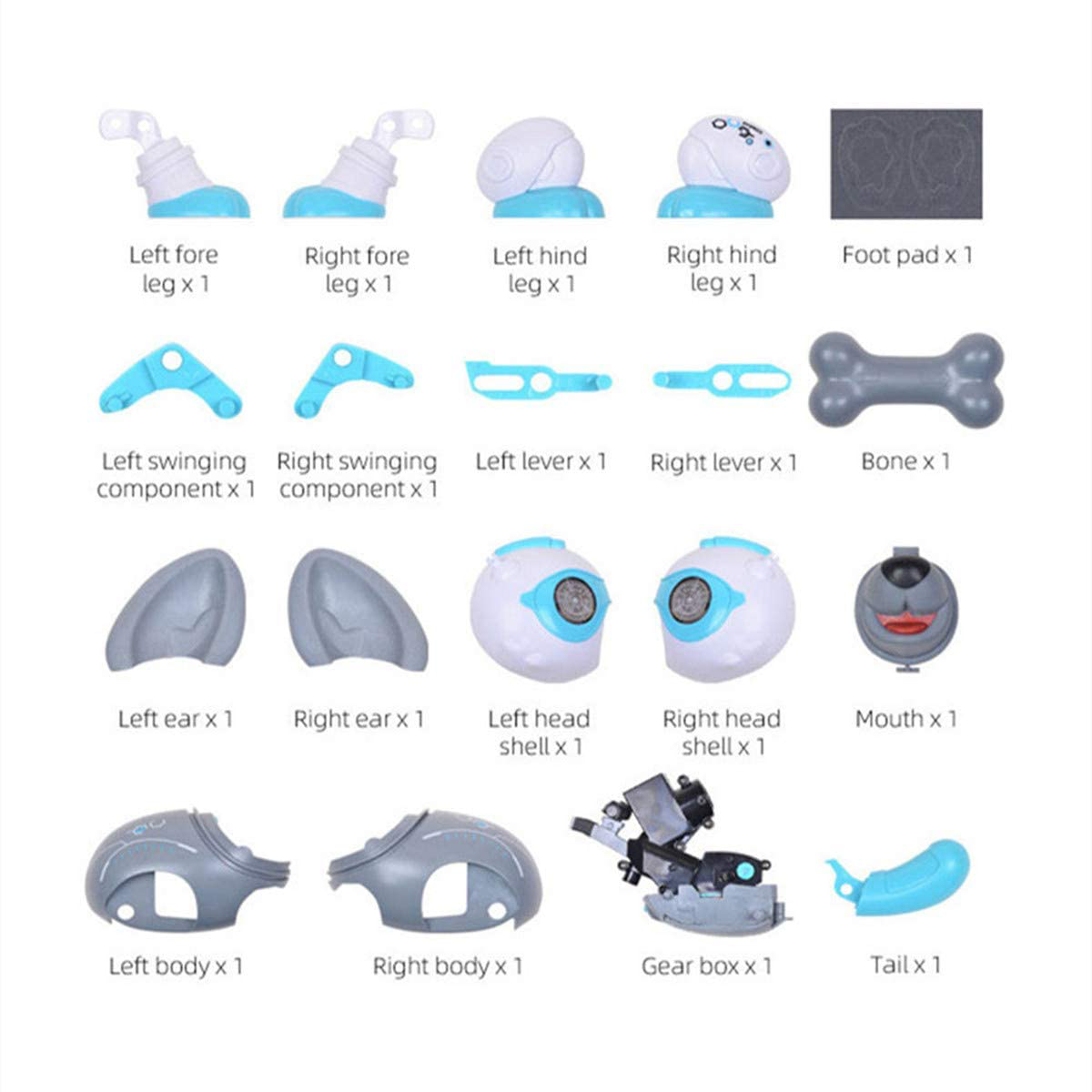 Children'S DIY Smart Puppy STEM DIY Robot Dog Toy, Electronic Pet Puppy with Bone, Eating, Yawning, Music Multiple Function Modes, Voice Sensor, Touch Sensor, Suitable for 6+ Children