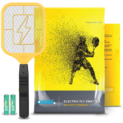 Ostad Electric Fly Swatter Racket – Bug Zapper Racquet – Handheld Bug, Insects, Fly & Mosquito Zapper Racket Killer for Indoor and Outdoor – AA Batteries Included