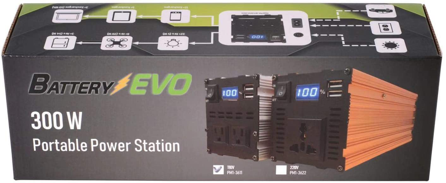 Battery EVO 300W Portable Power Station Generator 160wh 110V AC Lithium ion Battery