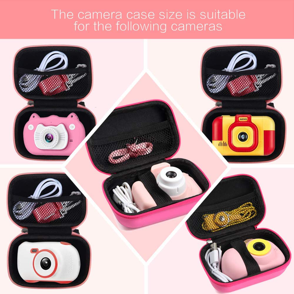 Leayjeen Kids Camera Case for Seckton/OMZER/OMWay Kids Camera Gifts for 4-8 Year Old Girls.Shockproof Storage Box fits for Toys Cameras(Case Only)