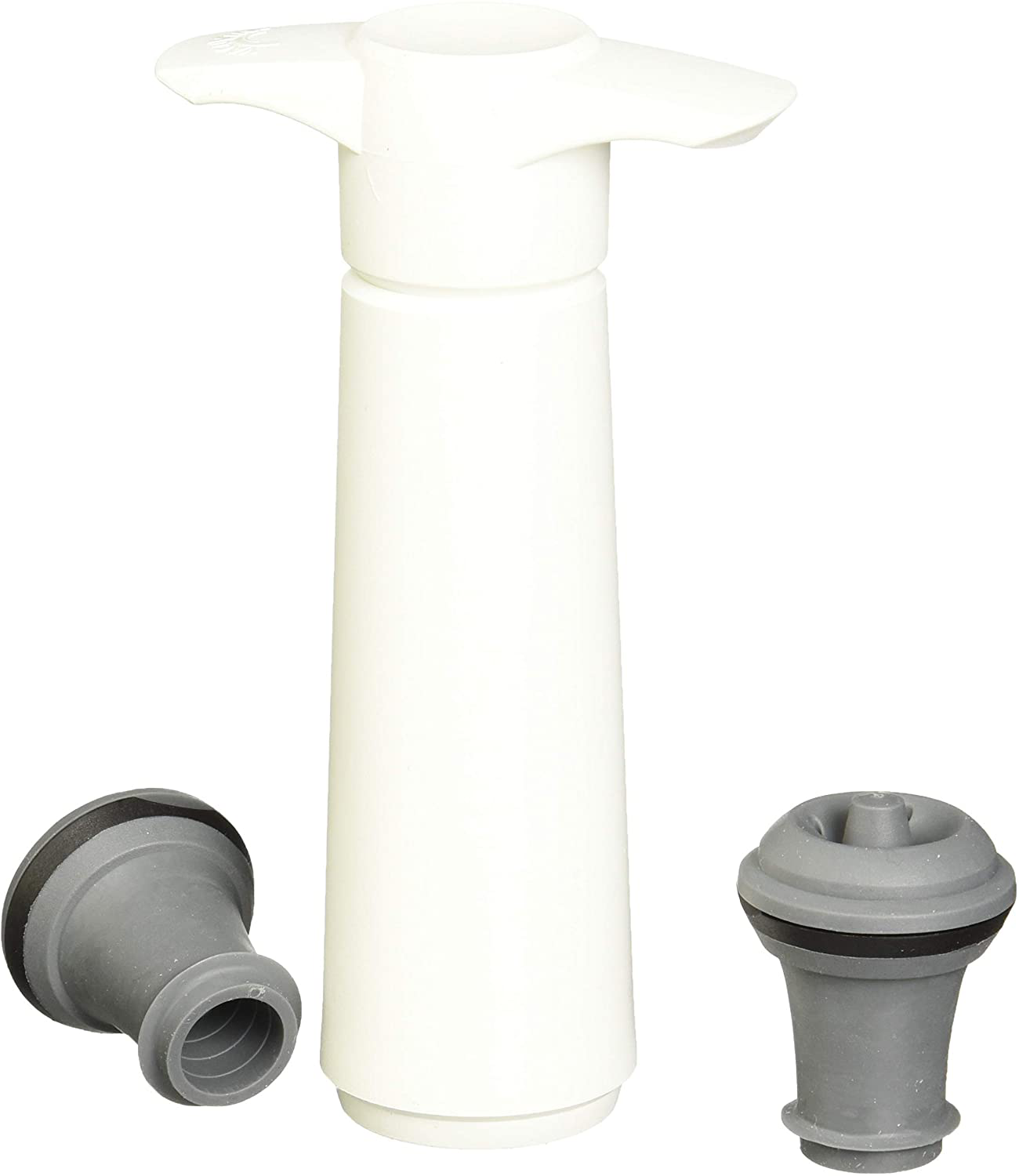 The Original Vacu Vin Wine Saver with 2 Vacuum Stoppers – White