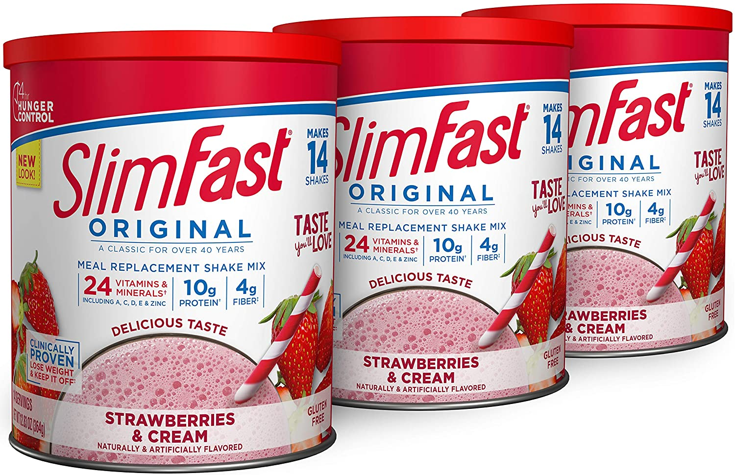 Slimfast Meal Replacement Powder, Original Creamy Milk Chocolate, Weight Loss Shake Mix, 10G of Protein, 14 Servings (Pack of 3)