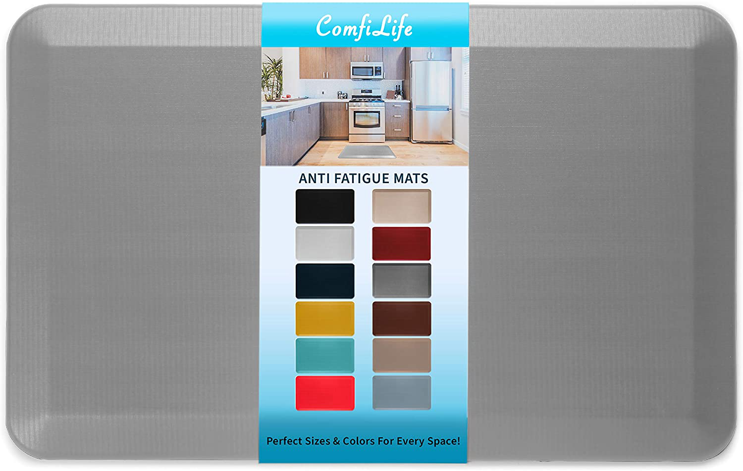 ComfiLife Anti Fatigue Floor Mat – 3/4 Inch Thick Perfect Kitchen Mat, Standing Desk Mat – Comfort at Home, Office, Garage – Durable – Stain Resistant – Non-Slip Bottom