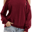 Sarin Mathews Womens Halter Neck Top Cut Out Shoulder Blouse Sweatshirts