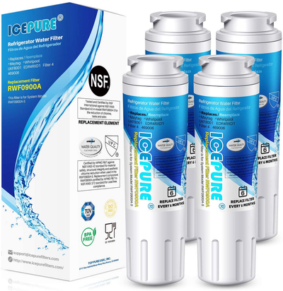 ICEPURE UKF8001 Refrigerator Water Filter Replacement for EveryDrop EDR4RXD1, Whirlpool Filter 4, Maytag UKF8001AXX-200, UKF8001P, 4396395, 469006, Puriclean II, FMM-2, WF295, RFC0900A, RWF0900A 4PACK