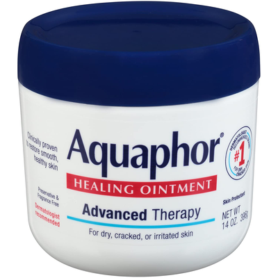 Aquaphor Healing Ointment Moisturizing Skin Protectant for Dry Cracked Hands Heels and Elbows Use After Hand Washing Oz Jar, bA, Fragrance Free, 14 Ounce