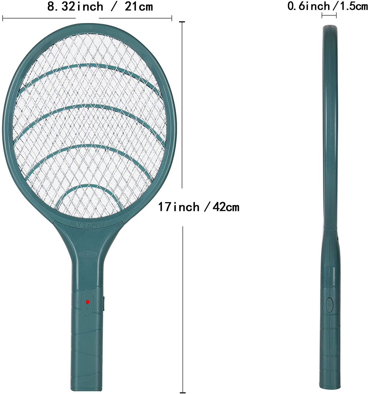 Electric Fly Swatter Bug Zapper Racket, 3000Volt Mosquito Fly Gnat Zapper Pest Control for Home Indoor Outdoor