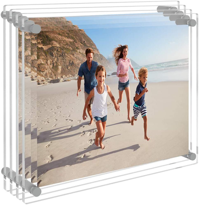 AITEE 8x10 Wall Display Acrylic Picture Frames(4-packs ), Clear Floating Photo Frame Wall Mount, Display Lucite Photo Frames for Office/Home/Living Room.