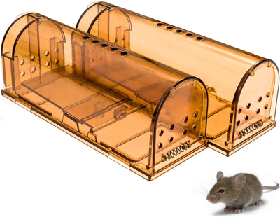 Captsure Original Humane Mouse Traps, Easy to Set, Kids/Pets Safe, Reusable for Indoor/Outdoor Use, for Small Rodent/Voles/Hamsters/Moles Catcher That Works. 2 Pack (Small)