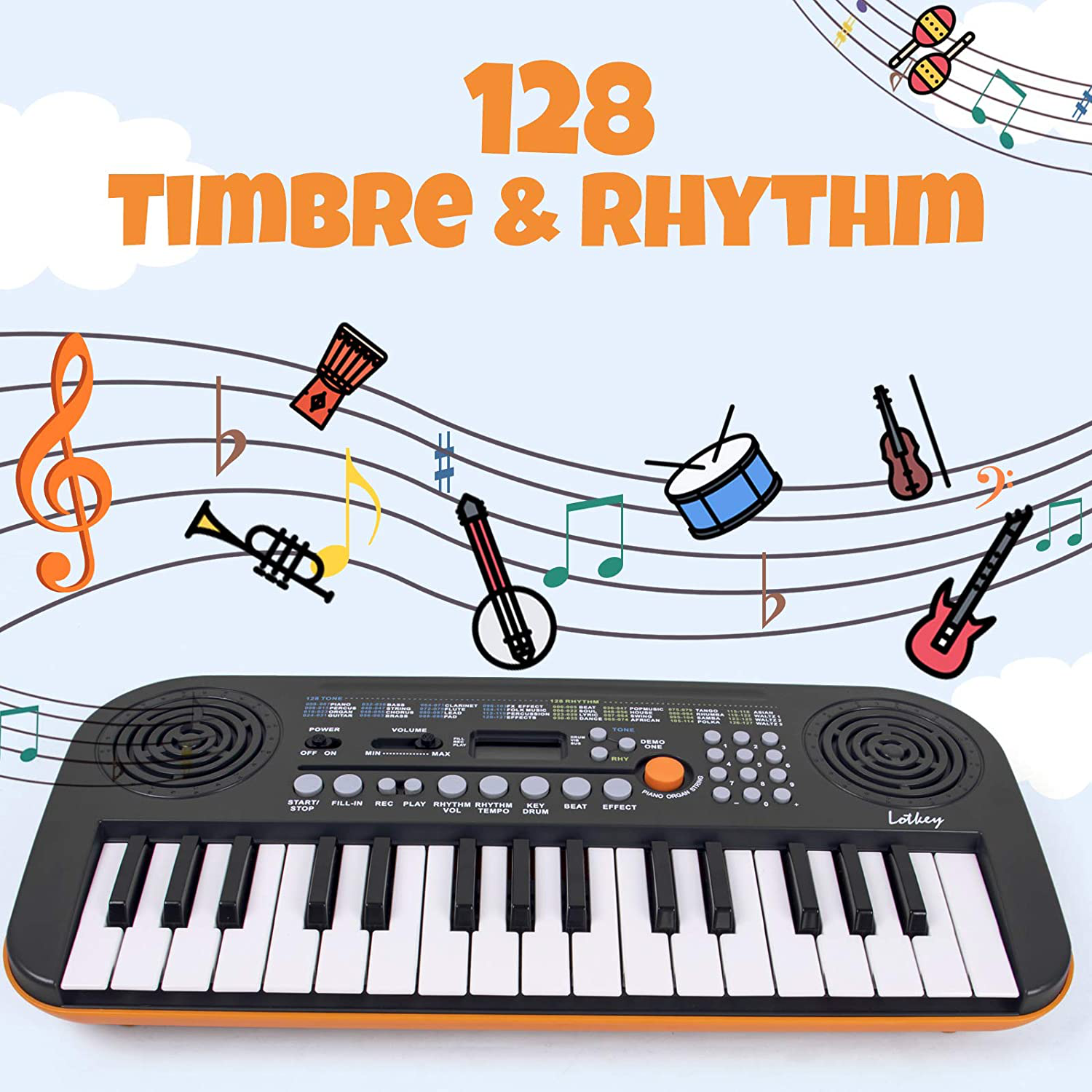 Kmise Mini Keyboard Piano 32 Key Small Portable Digital Electronic Keyboard with 30 Demo Songs Musical Gift for Beginners Kids