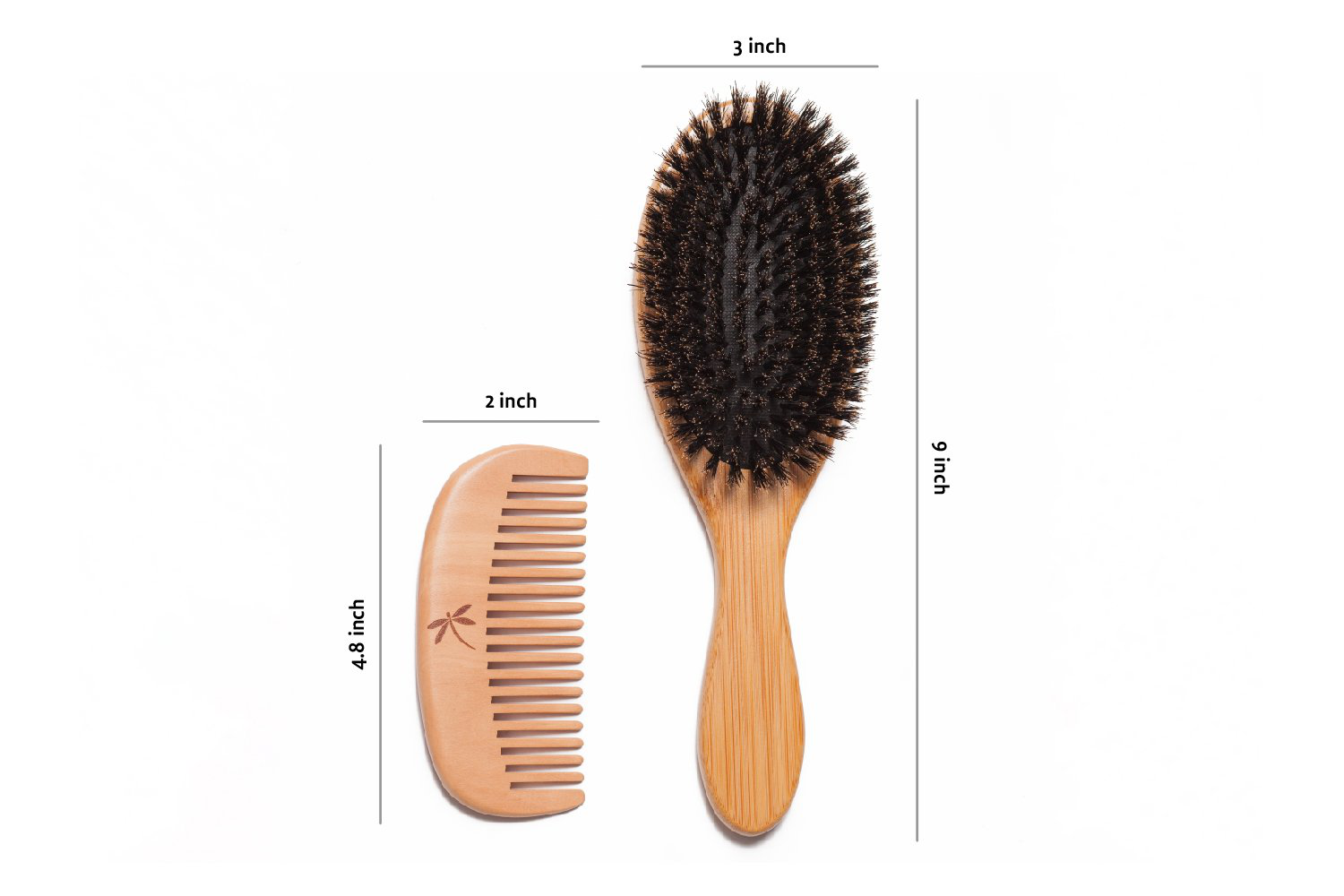 100% Boar Bristle Hair Brush Set. Soft Natural Bristles for Thin and Fine Hair. Restore Shine and Texture. Wooden Comb, Travel Bag and Spa Headband Included!