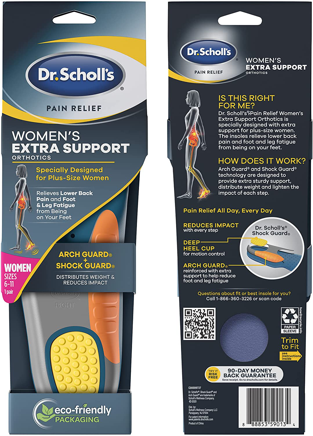 Dr. Scholl's Insoles for Women or Men Extra Support Pain Relief Orthotics Shoe Inserts