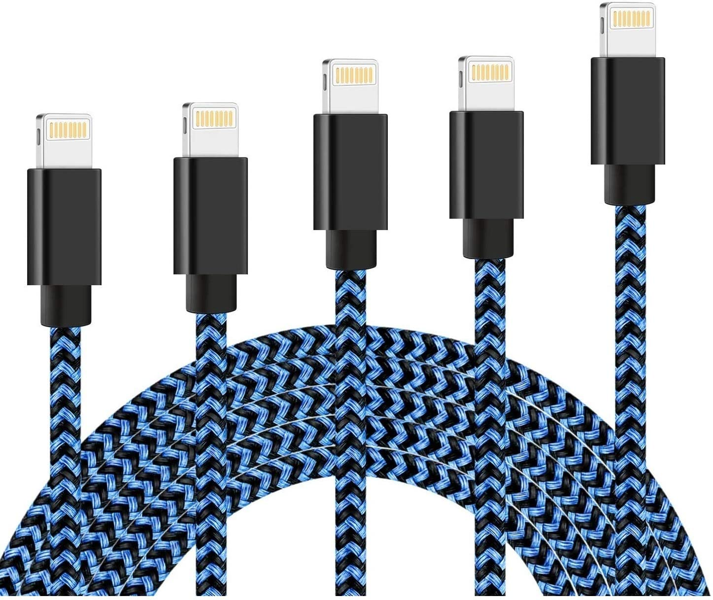 Iphone Charger, Mfi Certified I Phone Cable 4 Pack [3/6/6/10FT] Extra Long Nylon Braided USB Charging&Syncing Cord 