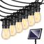 48FT Solar String Lights Outdoor - Shatterproof Vintage Edison Bulbs & 4 Light Mode Weatherproof Strand -LED String Lights Solar Patio Lights for Backyard Patio Porch Café