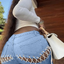 XXTAXN Women's Elastic High Waisted Skinny Ripped Lace Up Adjustable Jeans with Pockets