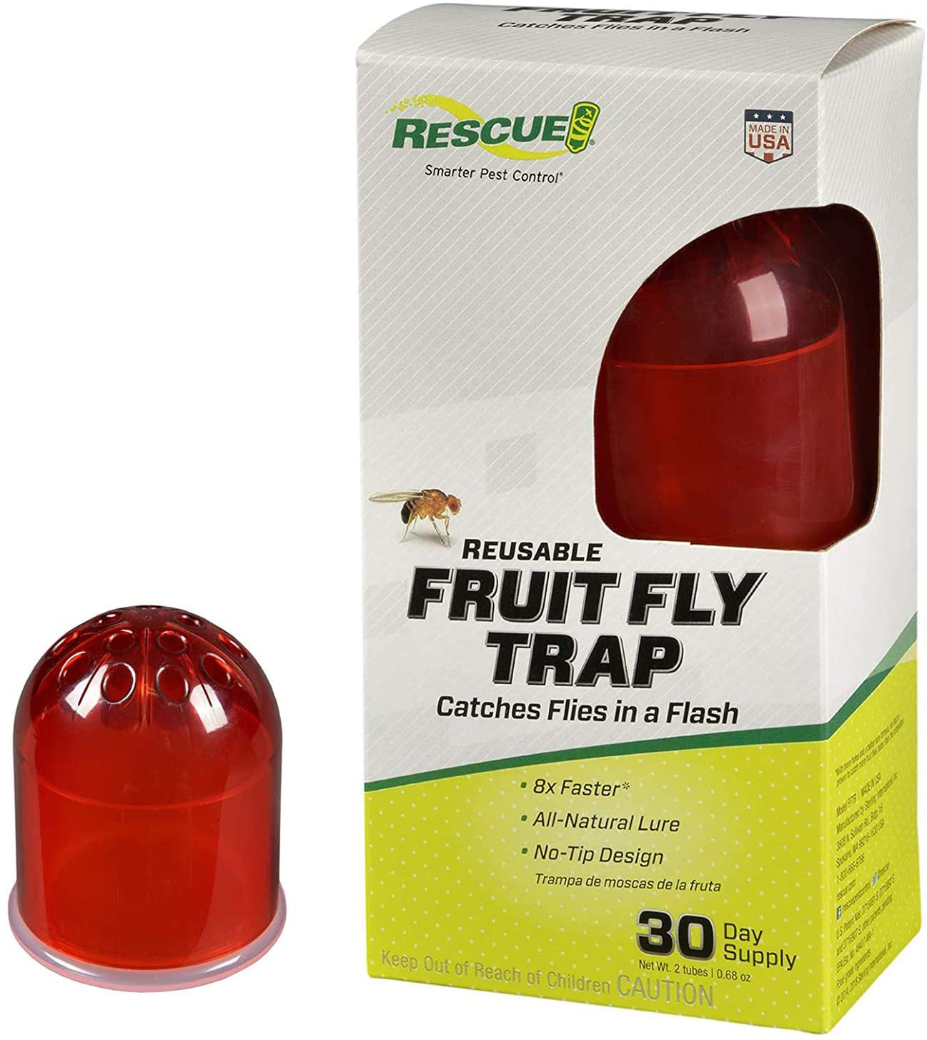 RESCUE! Reusable Fruit Fly Trap with Liquid Attractant