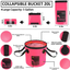 AUTODECO 22Pcs Car Wash Cleaning Tools Kit Car Detailing Set with Black Canvas Bag Pink Collapsible Bucket Wash Mitt Sponge Towels Tire Brush Window Scraper Duster Complete Interior Car Care Kit