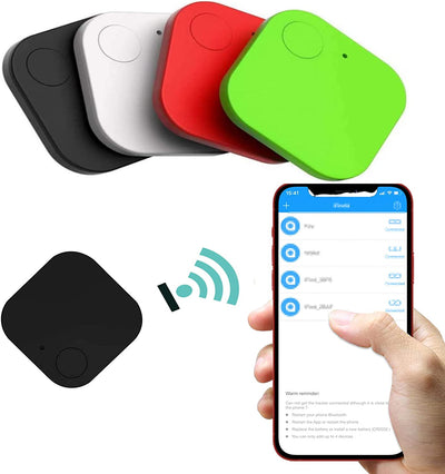 4 Pack Smart Bluetooth Tracker, Item Locator GPS Tracking Device APP Control Compatible Ios Android for Keys, Wallets, Pets, Remotes, Phone, Luggage Children and More