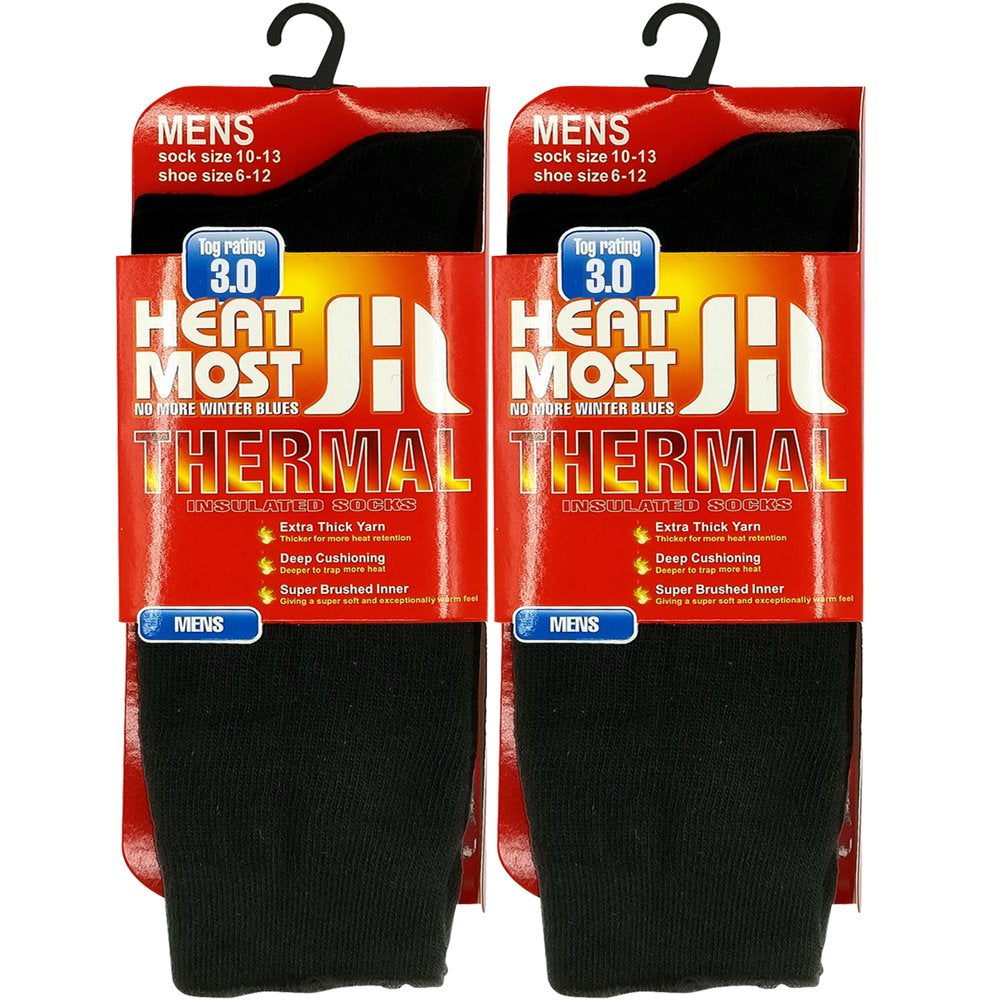  2 PK Mens Winter Heated Heat Warm Boot Heavy Duty Thermal Socks Size 10-13