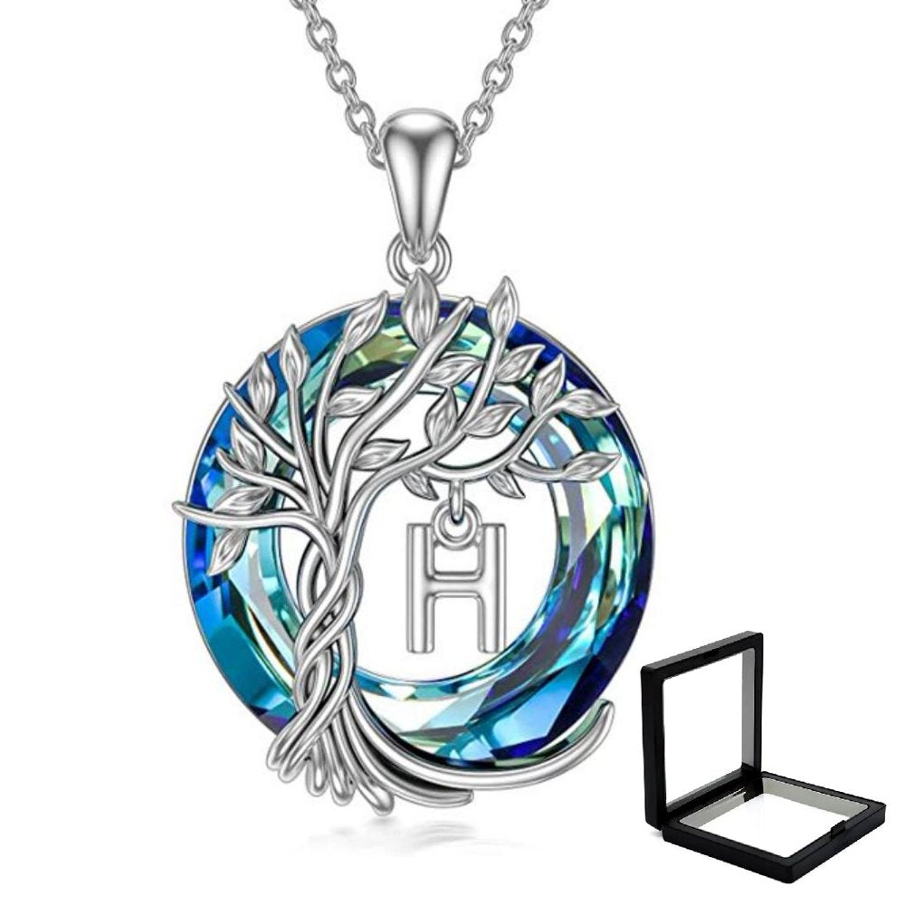 Tree of Life Necklace for Women with Initial Letter