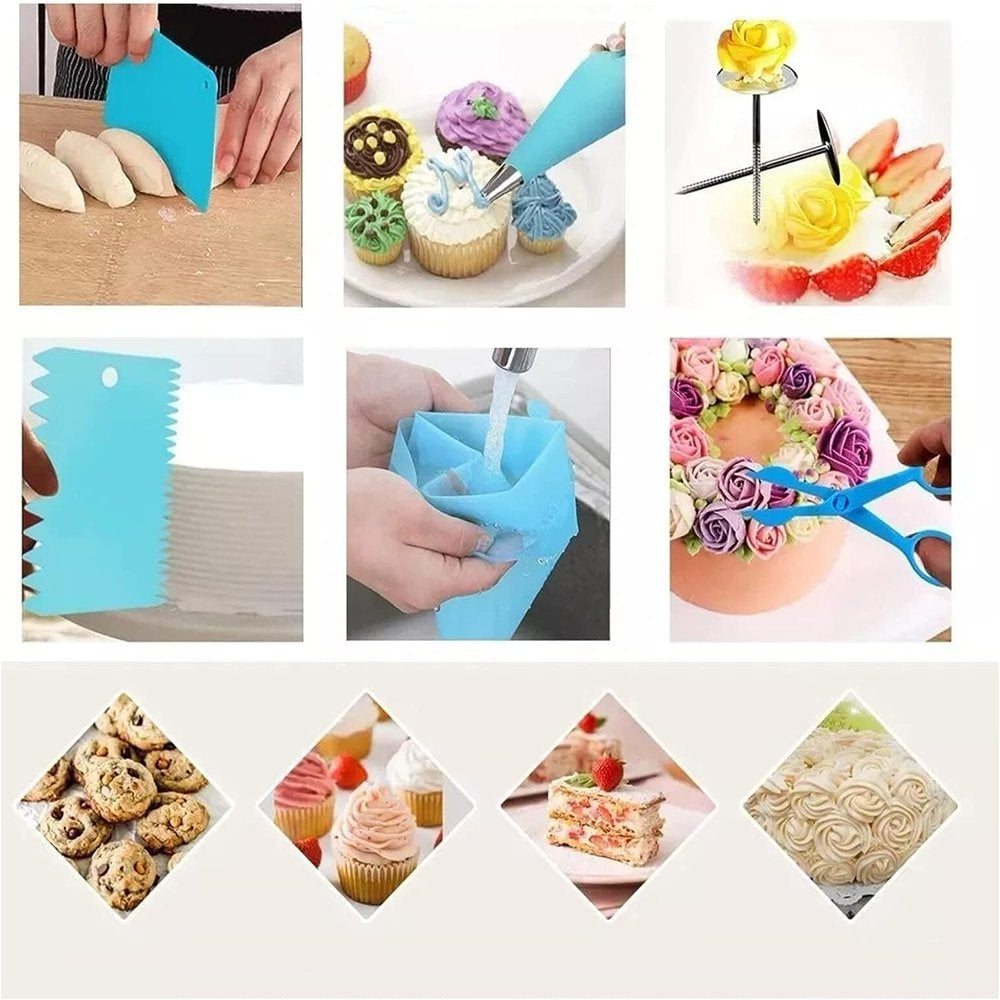 Piping Bags and Tips Set, 72 Pcs Cake Decorating Supplies Kit,Cake Decorating with 20 Frosting Bags, 42 Icing Tips Pastry, Cookie, Cupcake and Baking Supplies