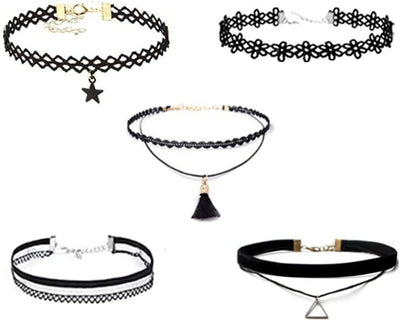 10PCS Black Velvet Choker Necklaces