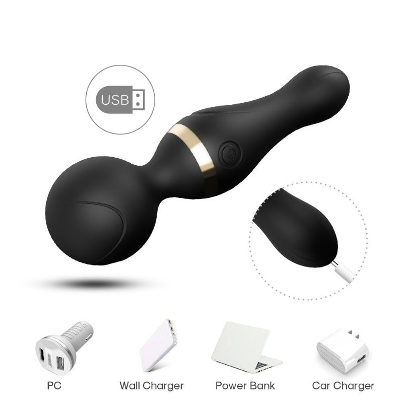  Silicone USB Charging Strong Shock AV Stick Full Body Massage Stick Rechargeable 