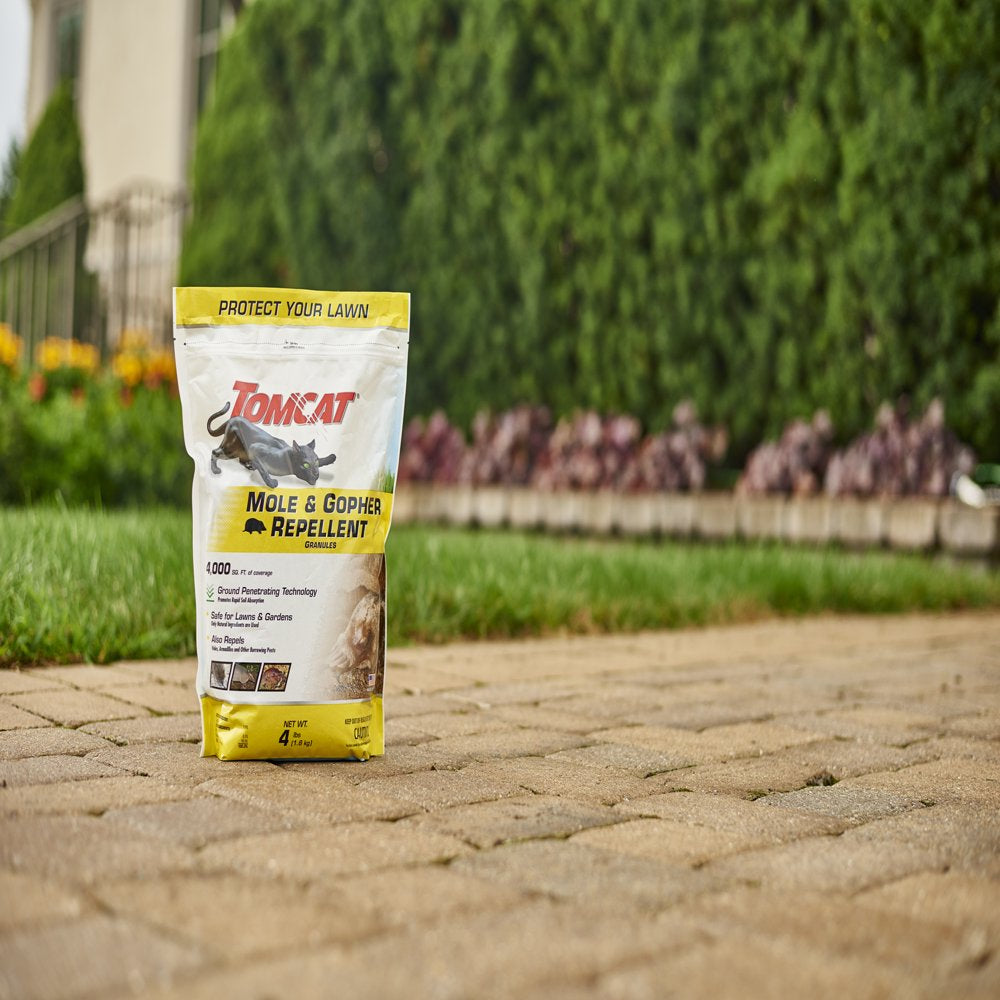 Tomcat Mole & Gopher Repellent Granules, Safe for Lawn and Garden, Formulated with Castor Oil, 4 Lb.