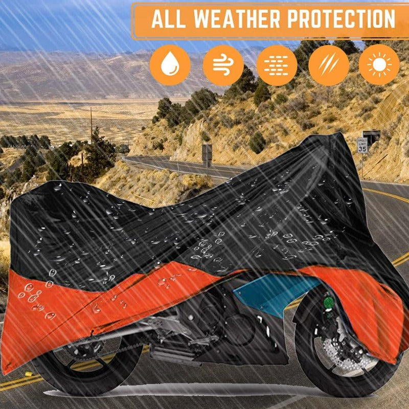 Motorcycle Cover,Xxxl 190T Waterproof Scooter Motorbike Cover Outdoor Indoor Dust and UV Protection with Storage Bag,For 105" Motorcycles