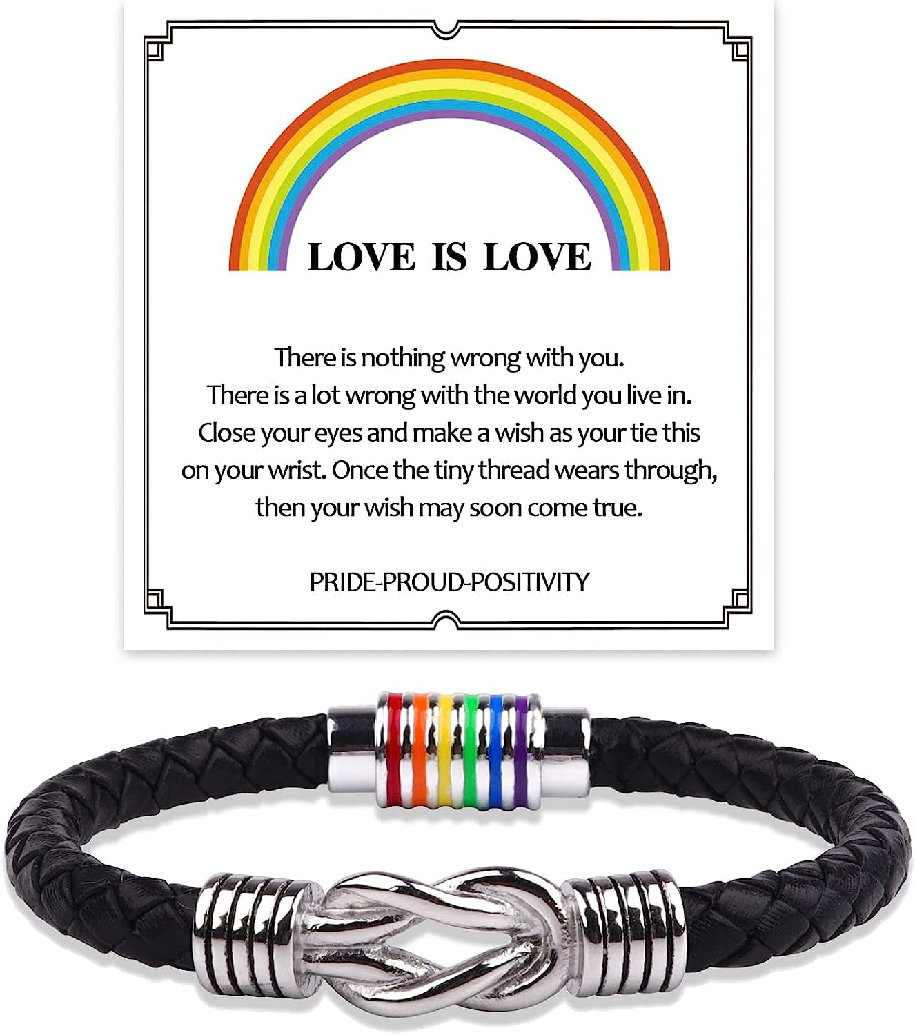  Rainbow LGBT Pride Bracelet,Handmade Gay Pride Bracelet,Birthday/Christmas/Anniversary/Graduation Gifts for Men and Women