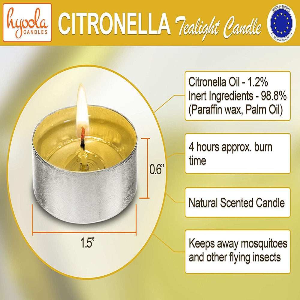 50 Pk Indoor and Outdoor Tealight Citronella Candles