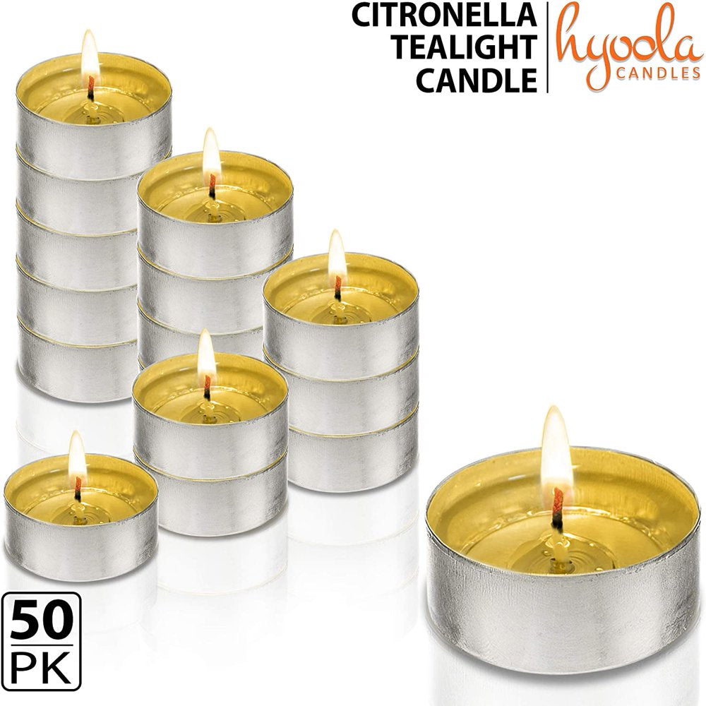 50 Pk Indoor and Outdoor Tealight Citronella Candles