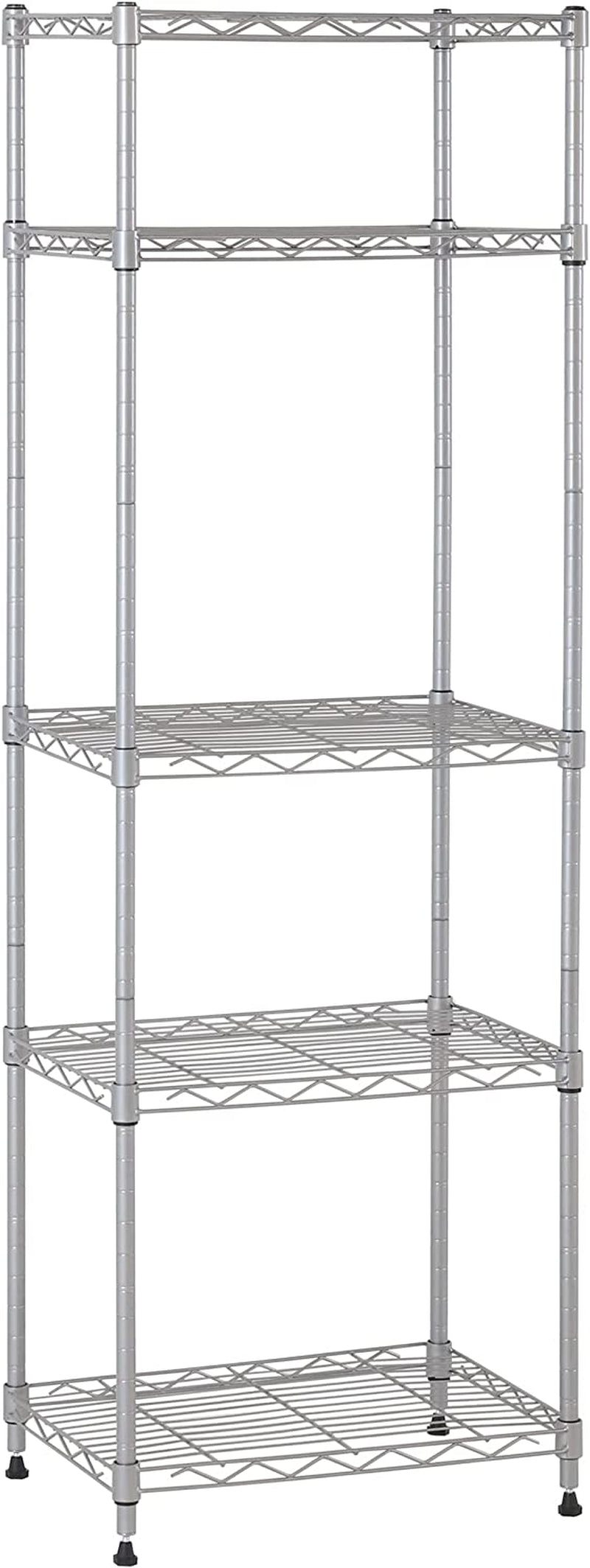 5 Wire Shelving Steel Rack Adjustable Unit Storage Shelves for Laundry Bathroom Kitchen Pantry Closet (16.6L X 11.8W X 48H)