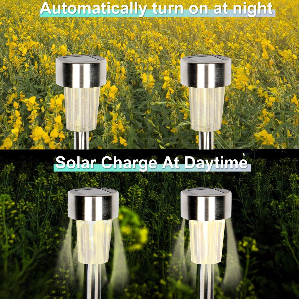 24 Pack Stainless Steel LED Solar Light
