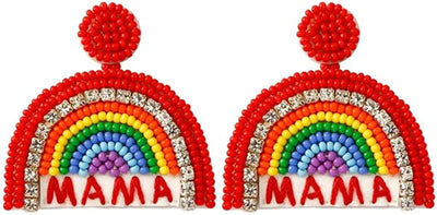  Mama Hand-Woven Haute-Feel Bohemian Resort Wind Rice Bead Rainbow Shape Jewelry Suitable For Women To Take Pictures At The Beach