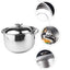 Stainless Steel Soup Pot with Lid Multipurpose Soup Pot Heat Resistant Stewing Pot