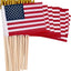  12 Pack Small American Flags on Stick, Small US Flags/Mini American Flag on Stick 4x6 Inch US American Hand Held Stick Flags with Kid-Safe Spear Top, Polyester Full Color Tear-Resistant Flag for 4th of July Decorations, Memorial Day Decorations